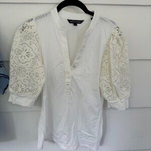 Veronica Beard Coralee Top Off White Lace XS